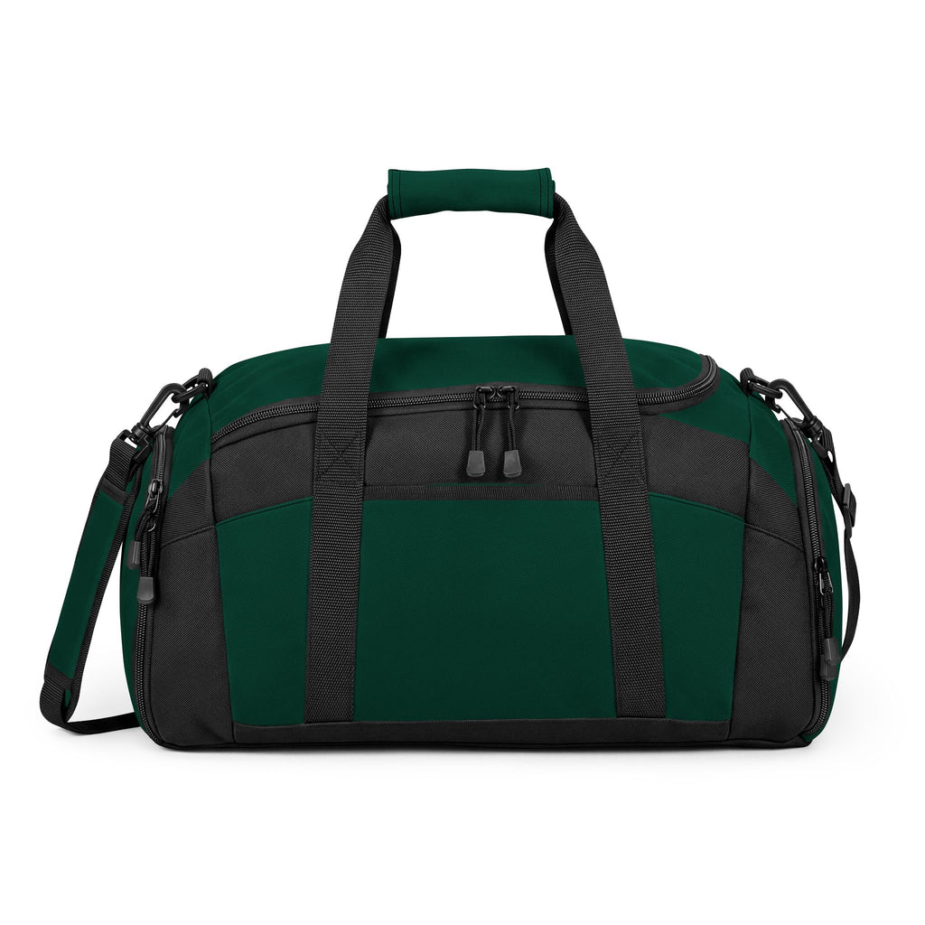 Forest Green & Black Gym Duffel Bag — Durable Sports Travel Bag with Shoulder Strap