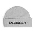 Calisthenix Embroidered Cuff Beanie — Knit Winter Hat for Fitness & Streetwear