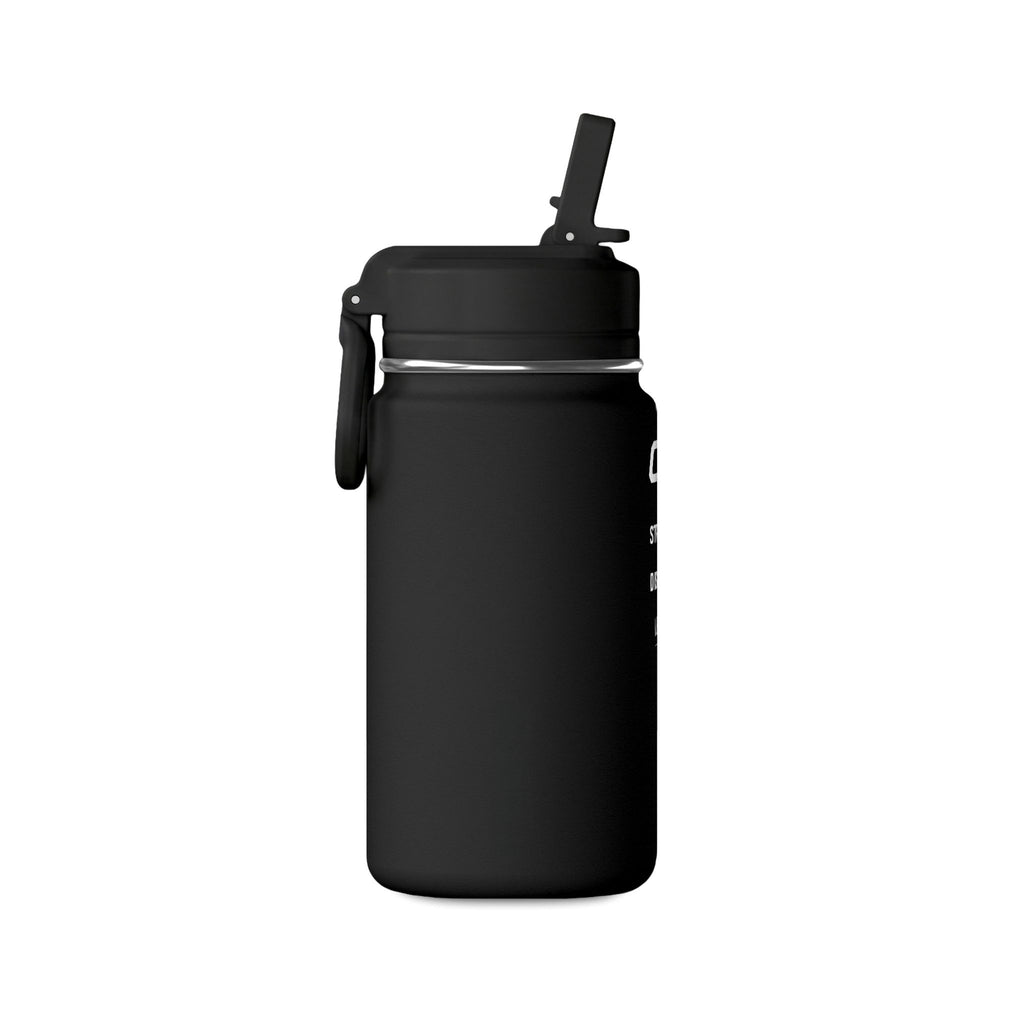 Mini Water Bottle — 14oz Pink Motivational Stainless Steel Bottle (“Strength. Discipline. Legacy.”)
