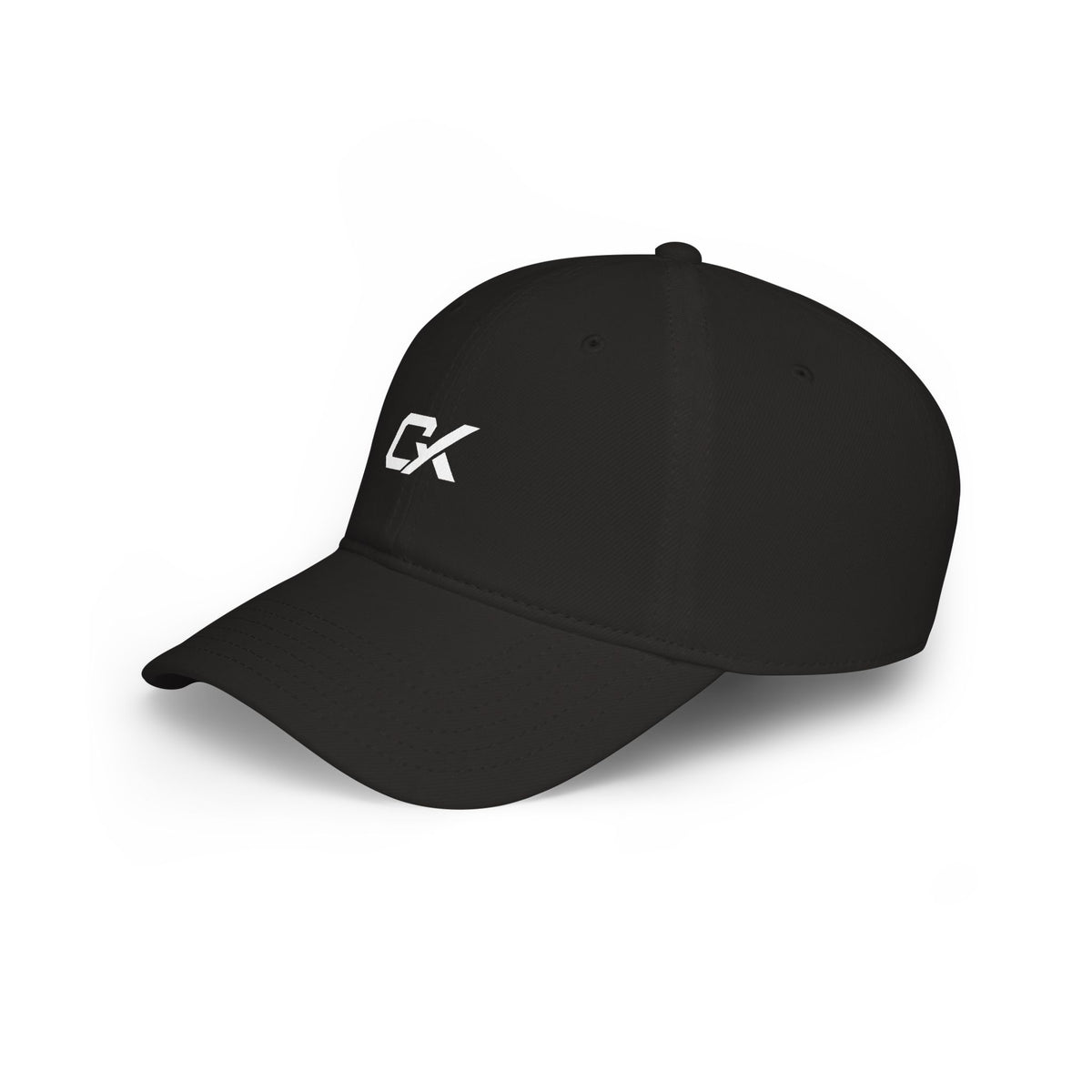 CX Logo Low Profile Baseball Cap — Minimalist Black Embroidered Hat