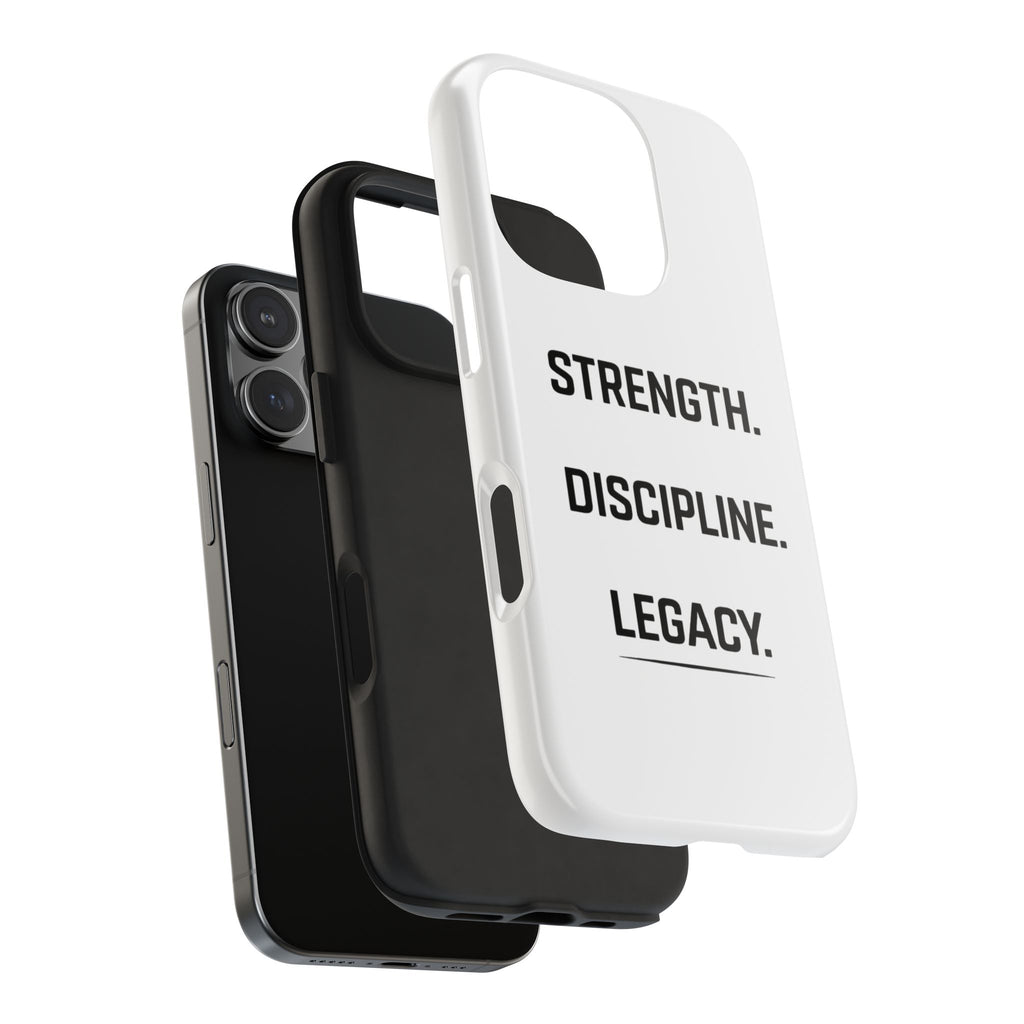 Strength. Discipline. Legacy. Tough Phone Case – Motivational Protective Cover