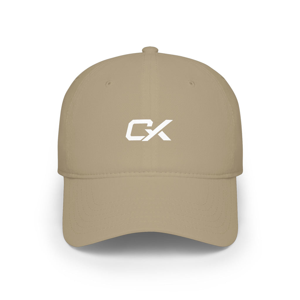 CX Logo Low Profile Baseball Cap — Minimalist Black Embroidered Hat