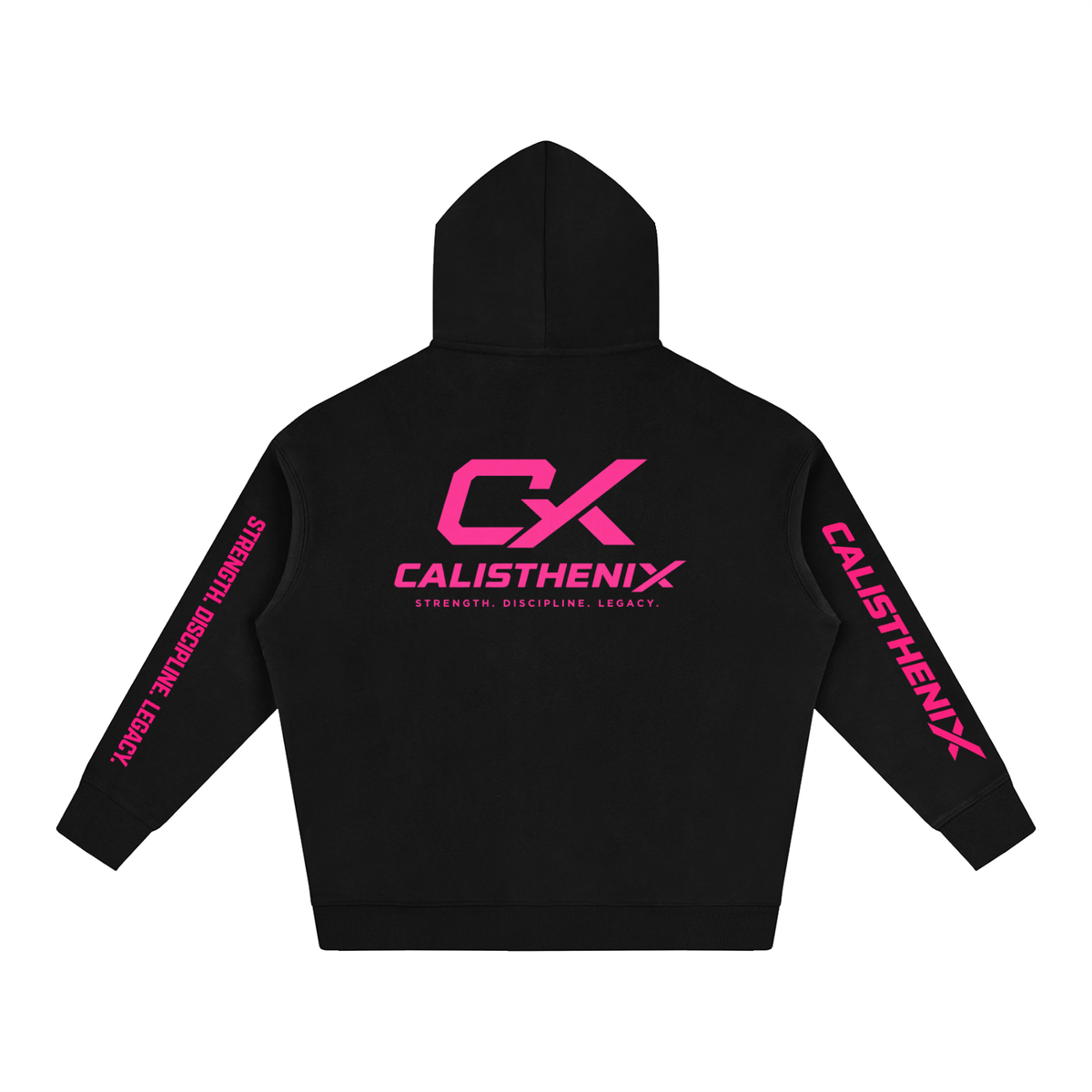 Black & Pink Vivid Unisex Oversize Fleeced Hoodie