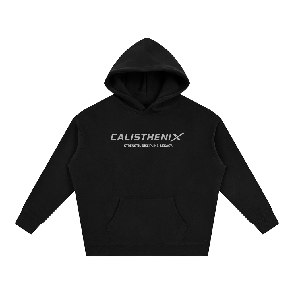Black & Grey Elite Unisex Oversize Fleeced Hoodie