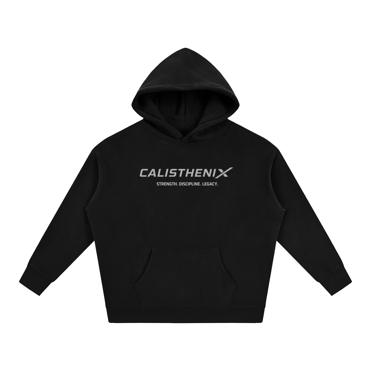 Black & Grey Elite Unisex Oversize Fleeced Hoodie