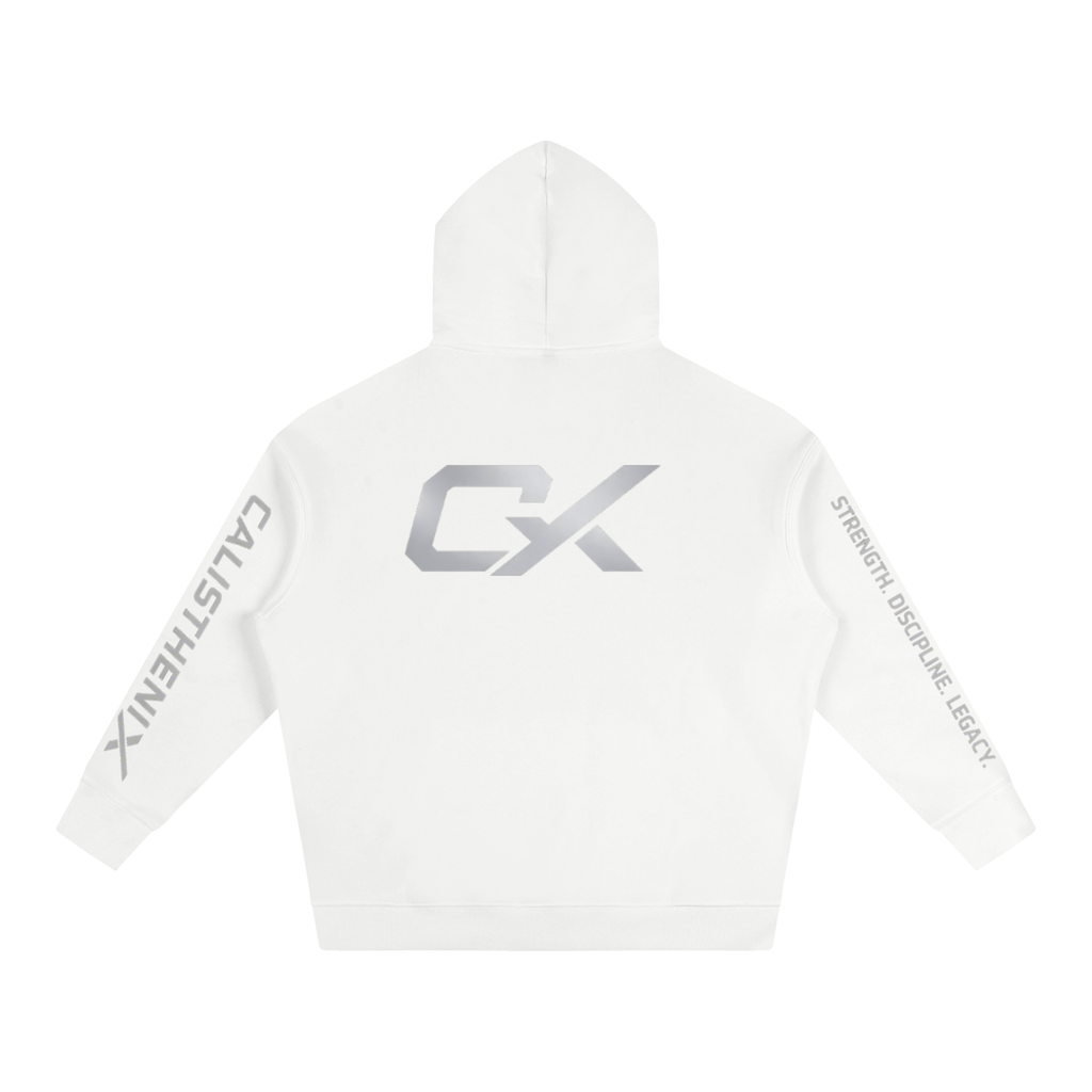 White & Grey Elite Unisex Oversize Fleeced Hoodie