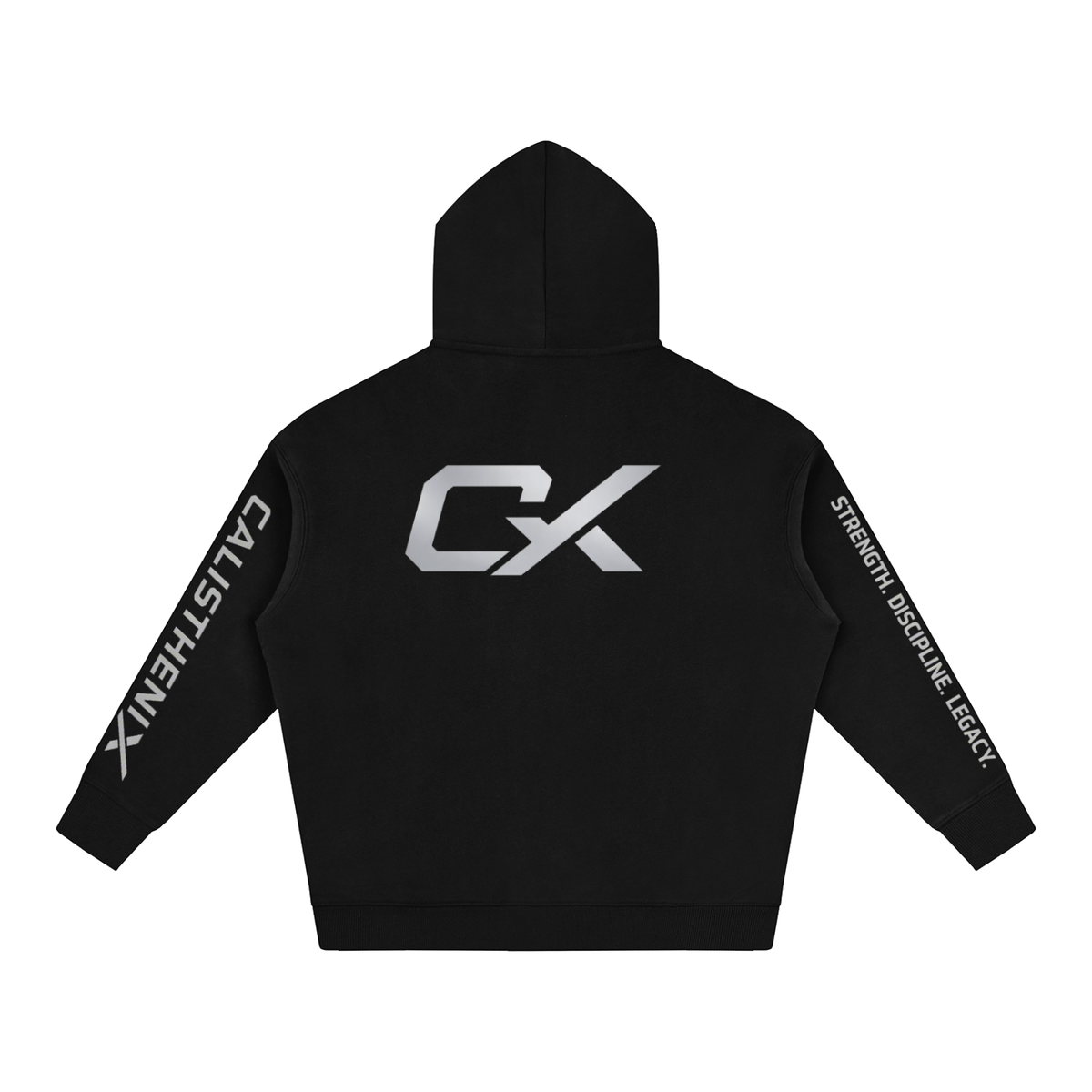Black & Grey Elite Unisex Oversize Fleeced Hoodie