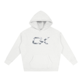 White & Silver Icon Unisex Oversize Fleeced Hoodie