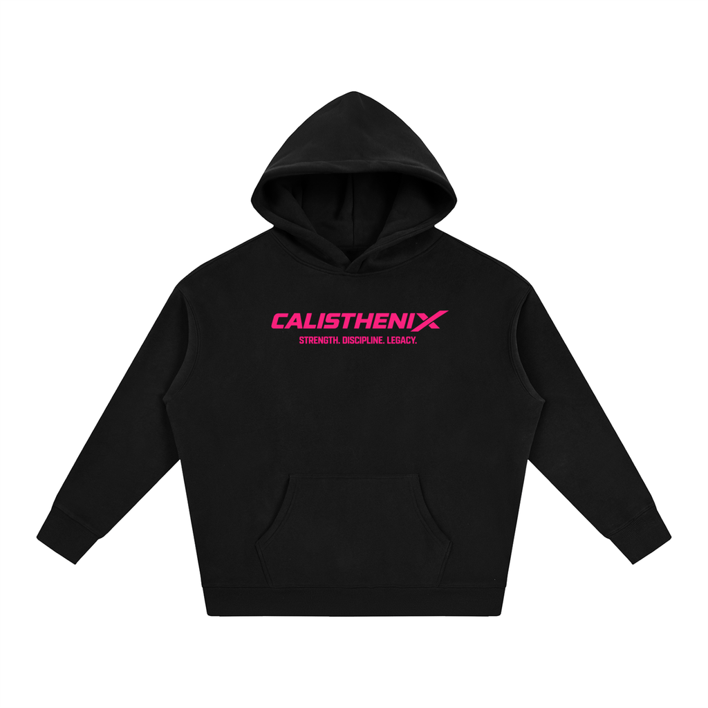 Black & Pink Vivid Unisex Oversize Fleeced Hoodie