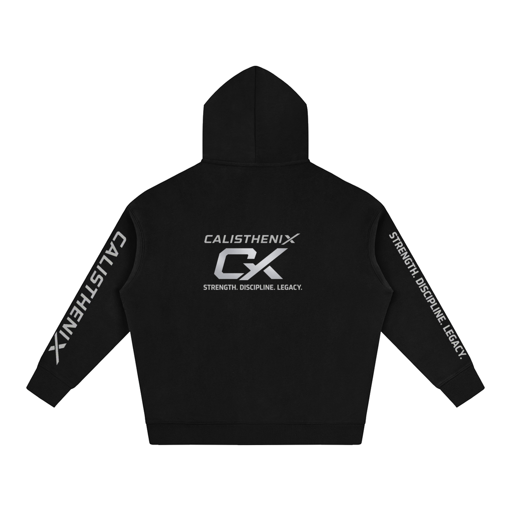 Black & Grey Legacy Unisex  Oversize Fleeced Hoodie