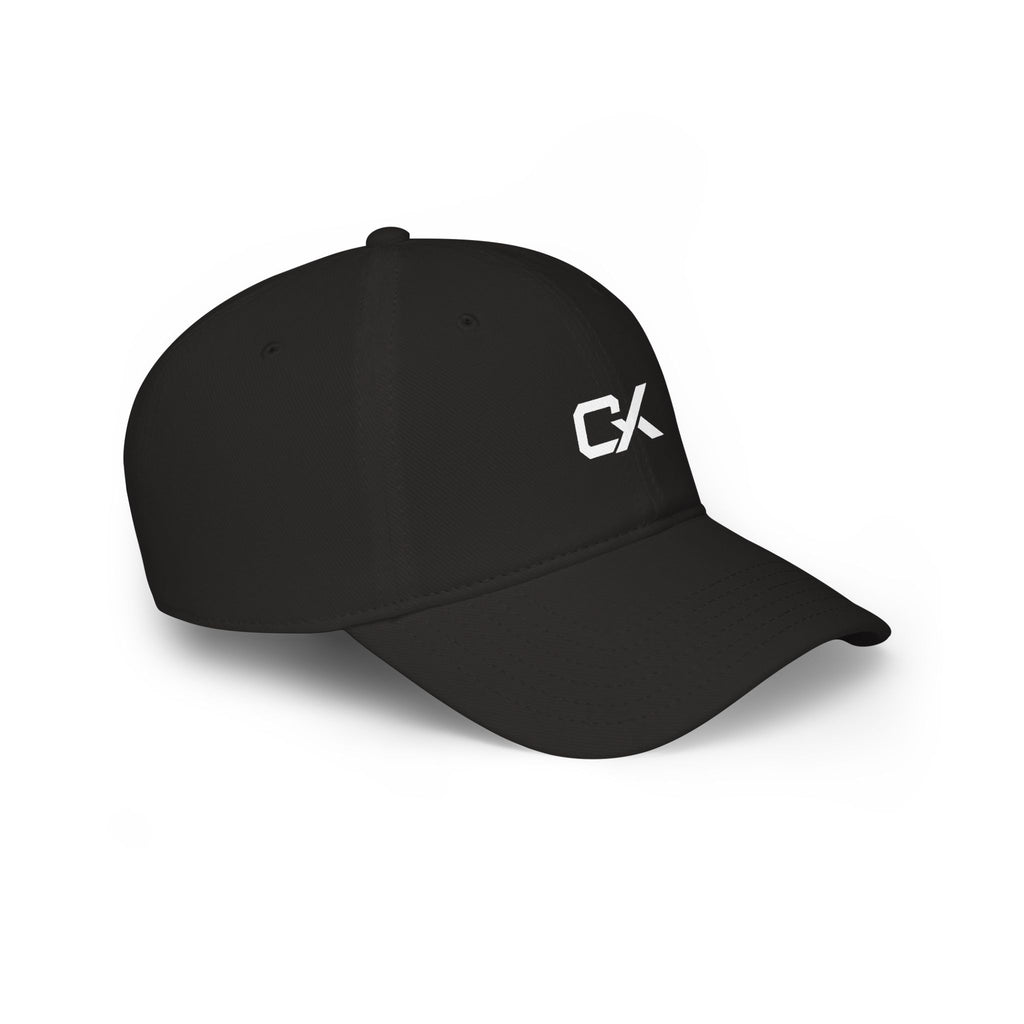 CX Logo Low Profile Baseball Cap — Minimalist Black Embroidered Hat