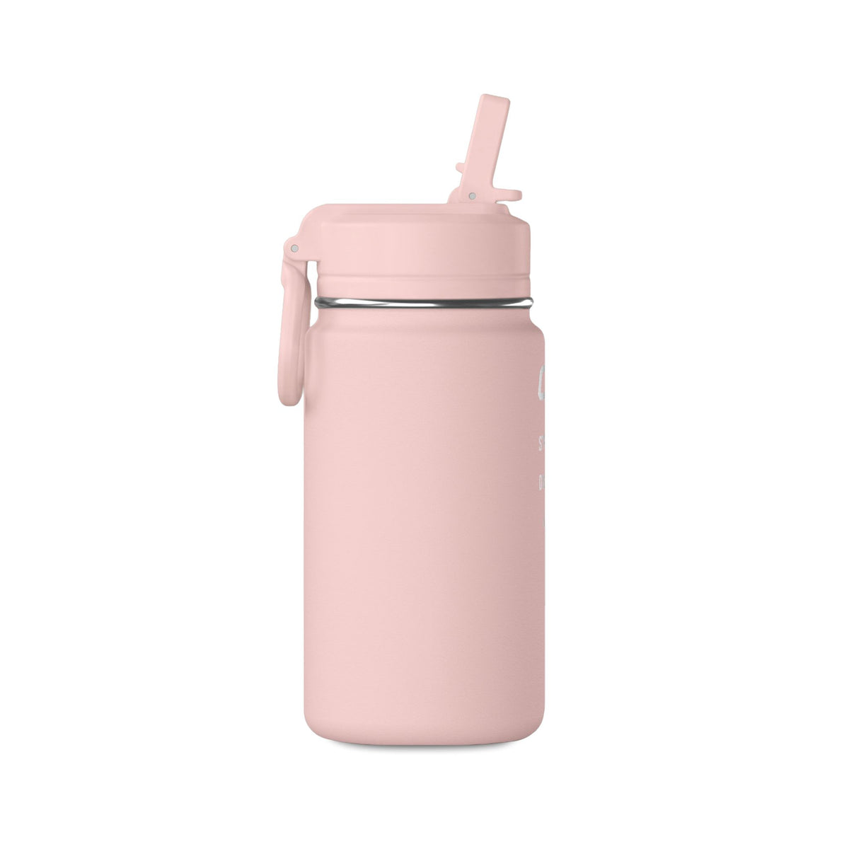 Mini Water Bottle — 14oz Pink Motivational Stainless Steel Bottle (“Strength. Discipline. Legacy.”)