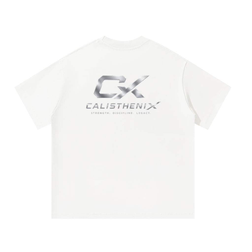 White & Silver Icon Unisex Oversized T-Shirt