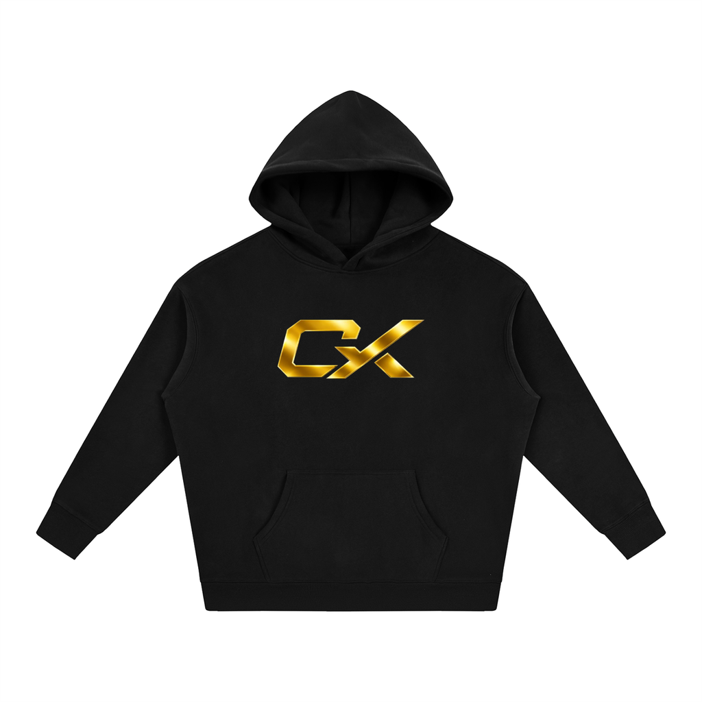 Black & Gold Icon Unisex Oversize Fleeced Hoodie