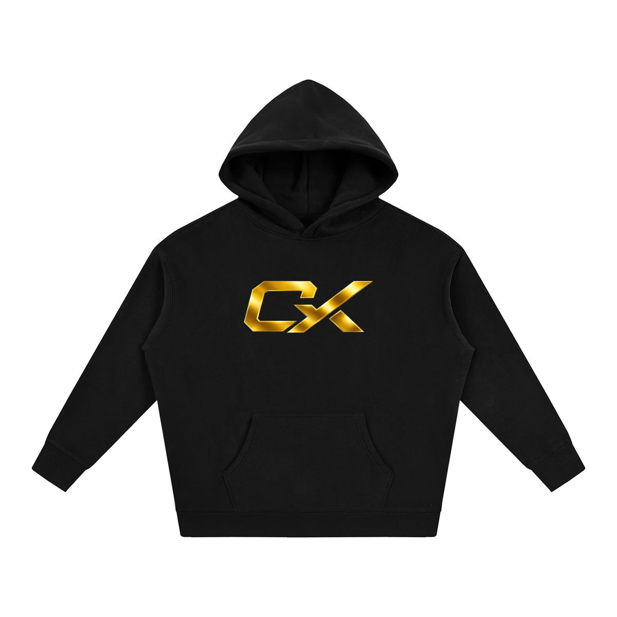 Black & Gold Icon Unisex Oversize Fleeced Hoodie