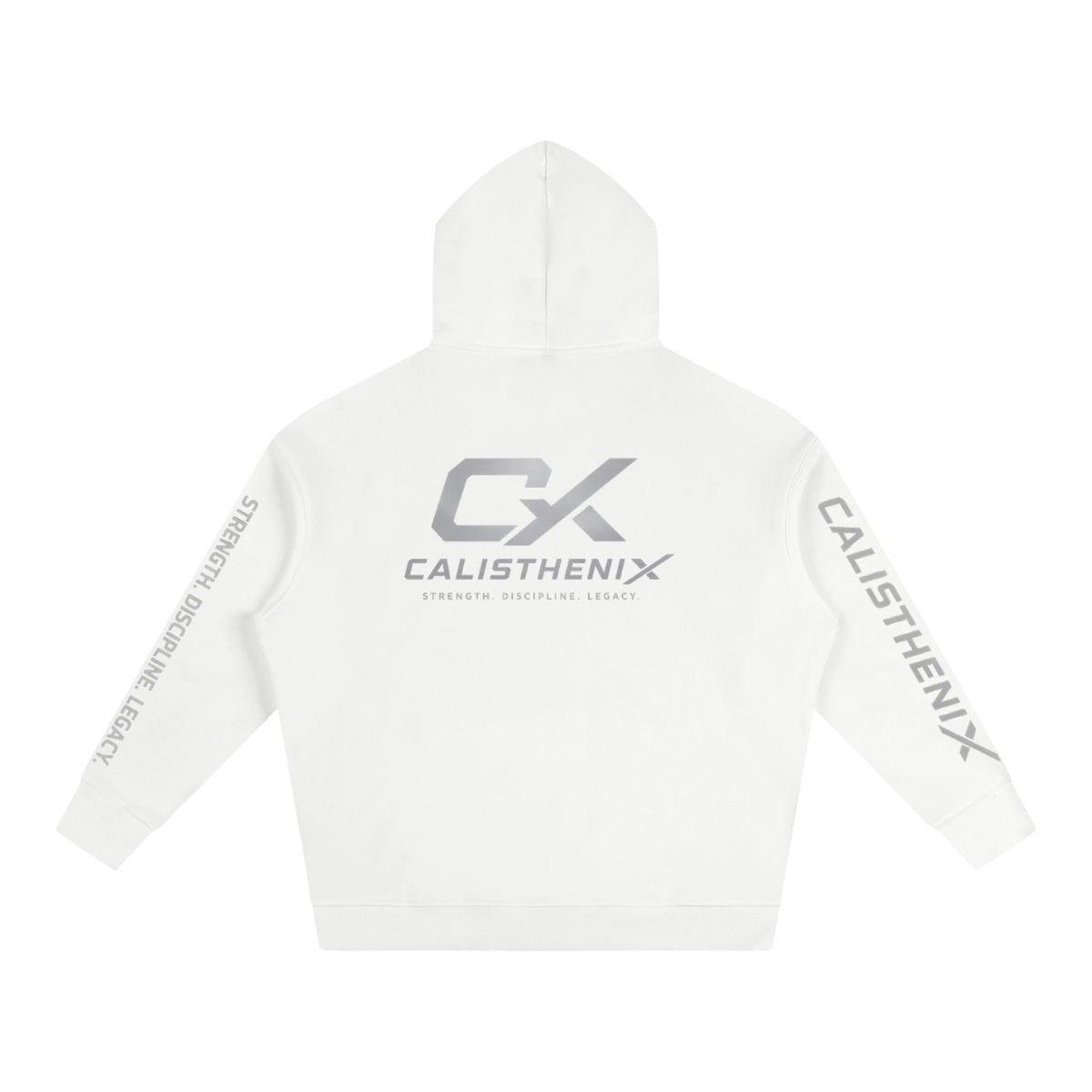White & Grey Icon Unisex Oversize Fleeced Hoodie