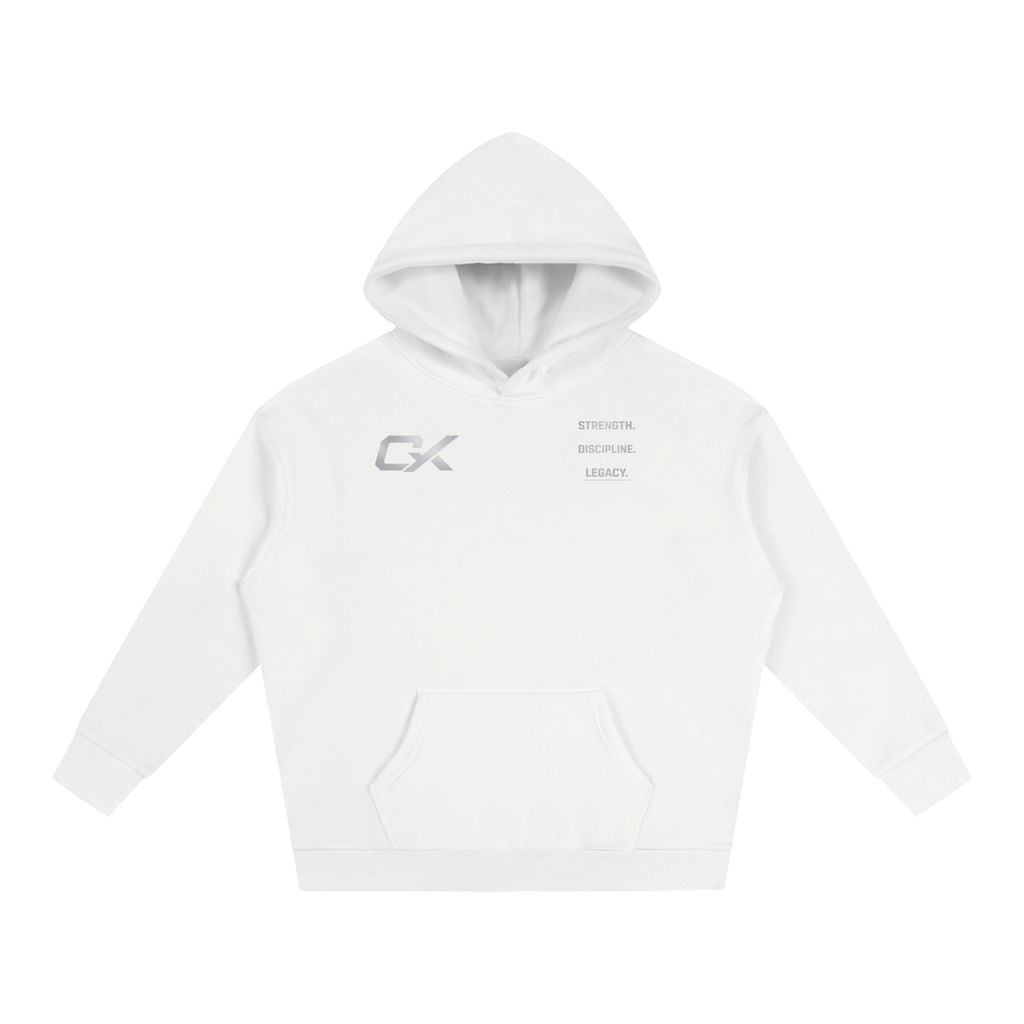 White & Grey Legacy Unisex Oversize Fleeced Hoodie
