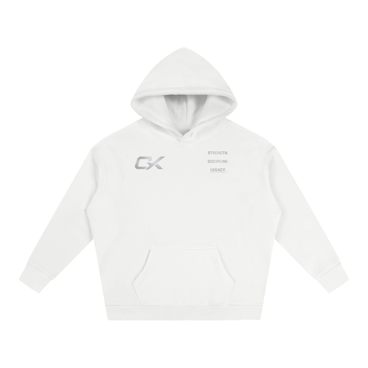 White & Grey Legacy Unisex Oversize Fleeced Hoodie