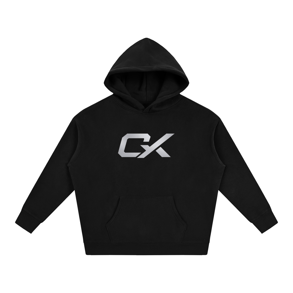 Black & Grey Icon Unisex Oversize Fleeced Hoodie