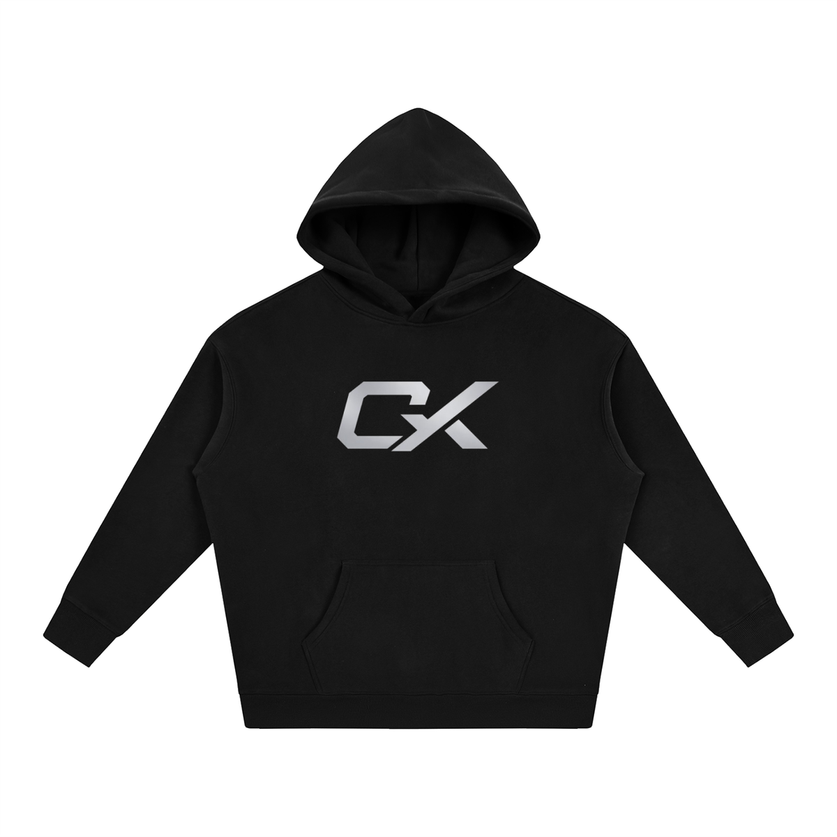 Black & Grey Icon Unisex Oversize Fleeced Hoodie