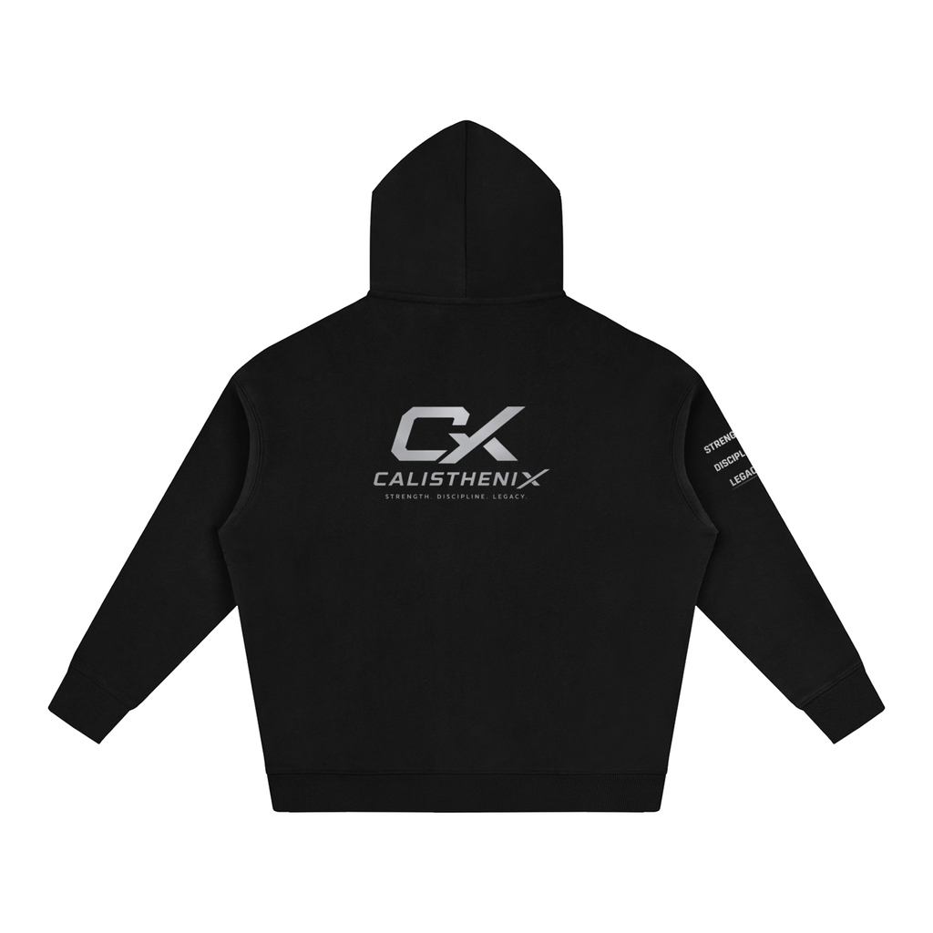 Signature Black & Grey Unisex Oversize Fleeced Hoodie