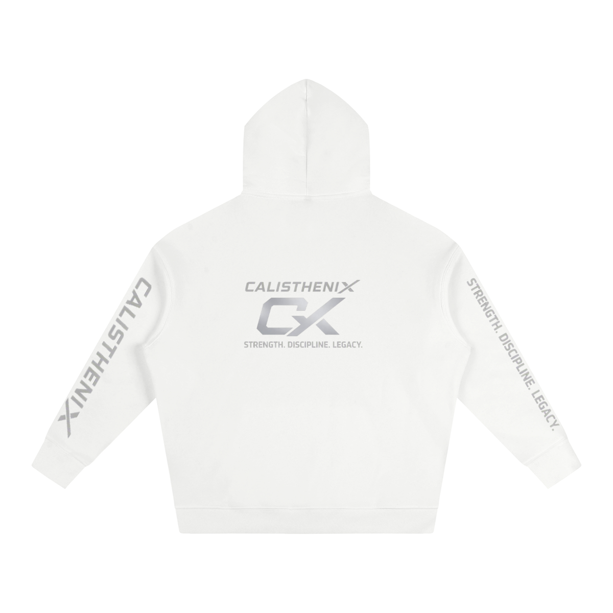 White & Grey Legacy Unisex Oversize Fleeced Hoodie