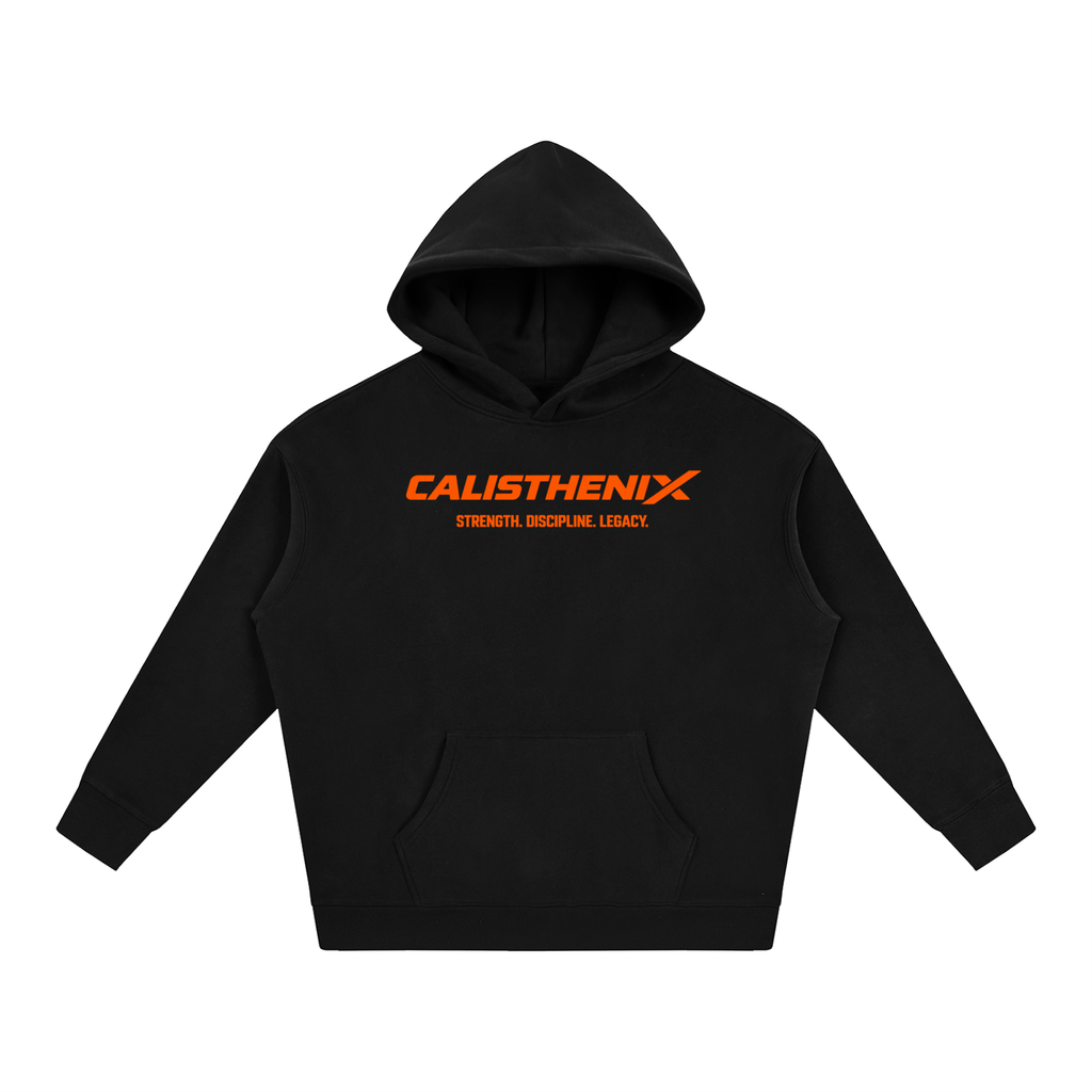 Black & Orange Vivid Unisex Oversize Fleeced Hoodie