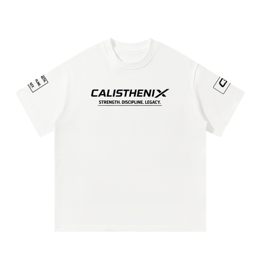 White & Black Inked Unisex Oversized T-Shirt