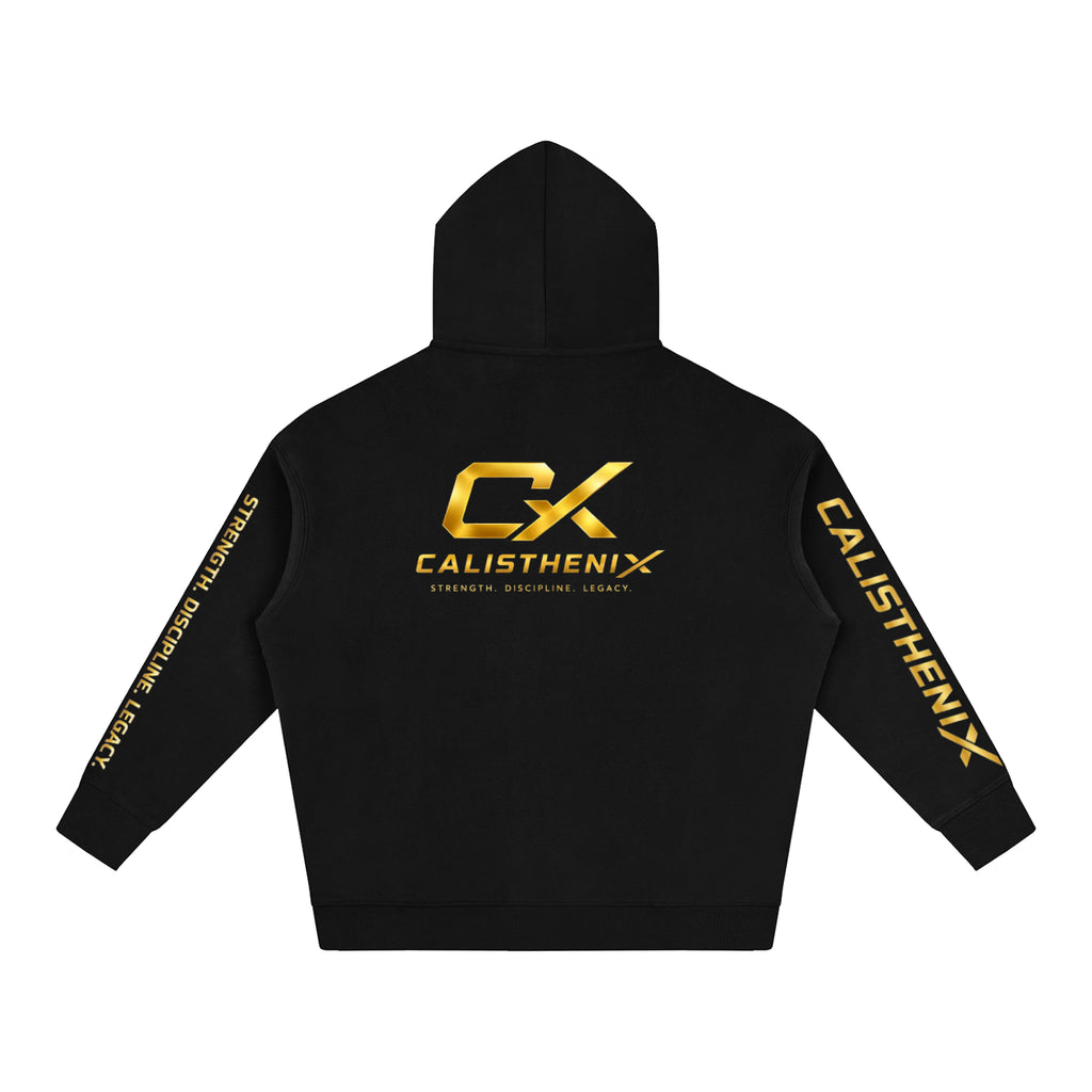 Black & Gold Icon Unisex Oversize Fleeced Hoodie