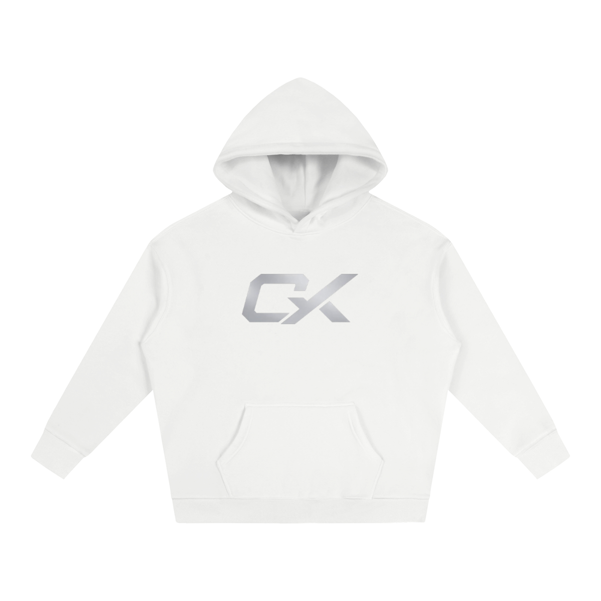 White & Grey Icon Unisex Oversize Fleeced Hoodie