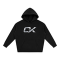 Black & Silver Icon Unisex Oversize Fleeced Hoodie