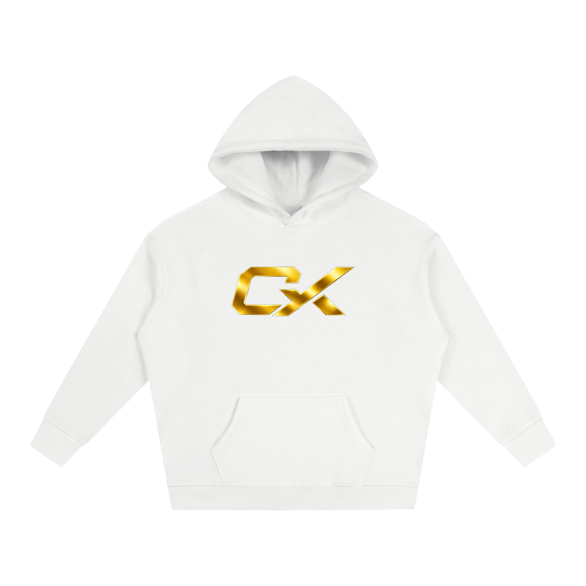 White & Gold Icon Unisex Oversize Fleeced Hoodie